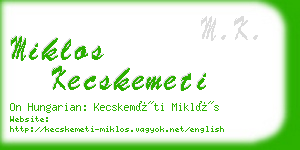 miklos kecskemeti business card